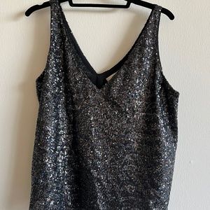 Black sequin tank top